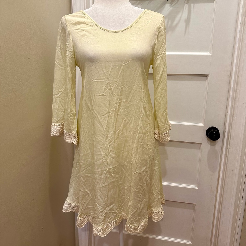 Cleobella Knee-length Dress in Cream Size Small Crochet Details